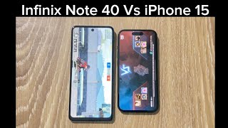 INFINIX NOTE 40 VS IPHONE 15 - SPEED TEST (4K)