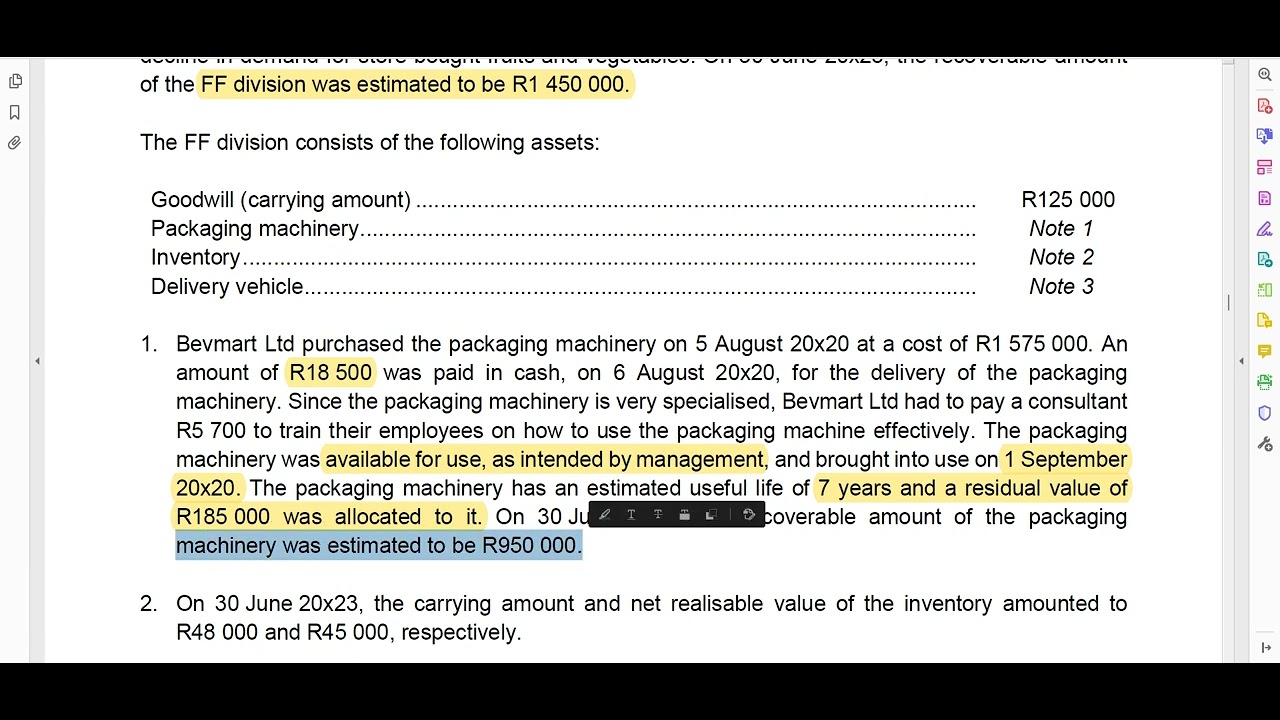 FAC3764/2024/Study pack 3 - Q4 Bevmart Ltd - PPE, Impairment of assets, Change in estimate
