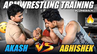 ARM WRESTLING TRAINING AKASH KUMAR AKA WRIST HUNTER VS ABHISHEK PRAKASH