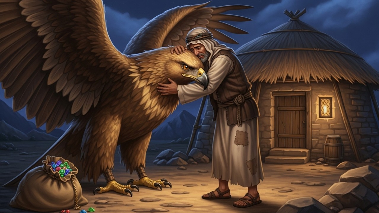 قصة الفلاح الفقير الذي ربى نسراً في حقله! وكيف كبر النسر وأصبح يأتيه بالذهب! كل يوم من قلعة الساحر!