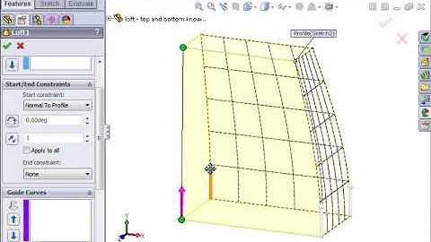 Advanced Part Modelling 05 Lofts   05 Start End Constraints