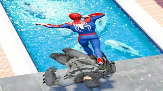 Gta 5 Water Ragdolls Spiderman Vs Batman Jumps/Fails (Euphoria Physics) #1