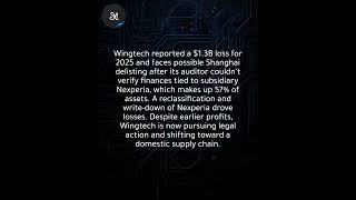 Wingtech faces delisting after $1.3B loss, audit failure hits 57% assets