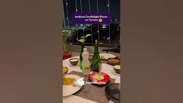 Candlelight Dinner on Terrace | ExperienceSaga #shorts #romantic #love #surprise #date #decoration
