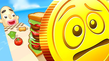 Sandwich Runner 🥪 🆚 🪙 Coin Rush  - All Levels Gameplay Android iOS - NEW UPDATE Best Mobile Game 🔥