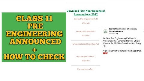 Class 11 pre engineering result announced check it | @CSC1232