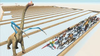 ESCAPE FROM ALIEN BRACHIOSAURUS  LAST SURVIVOR  ZIGZAG COURSE  Animal Revolt Battle Simulator