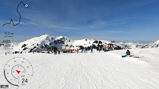 [5K] Skiing Villars, Blue Route Chaux Ronde to Roc d’Orsay, Vaud Switzerland, GoPro HERO9 Wide GPS