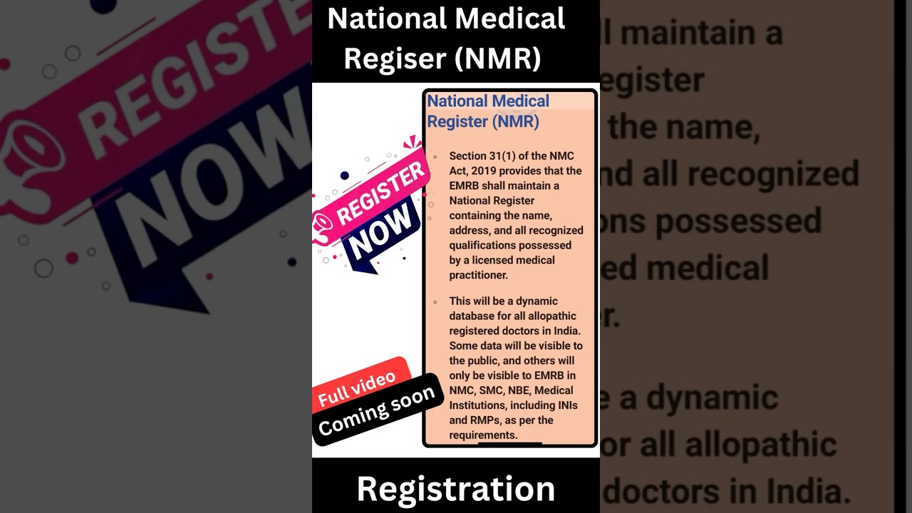 NMR registration for Doctors | National medical registry | NMC 