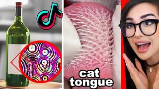 SSSniperWolf Cat Tounge Reaction (TikTok) #Shorts #SssniperWolf #DharnMann #TikTokSssniperWolf