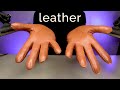 Asmr leather gloves  squeaky rubbing gloved hands    2 new pairs no talking