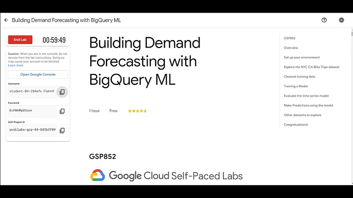 Building Demand Forecasting with BigQuery ML || GSP852