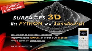 Surfaces 3D en Python ou JavaScript