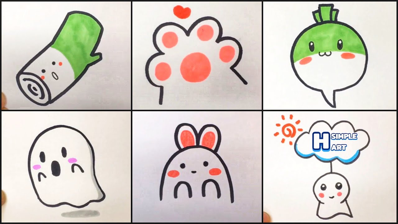 Vẽ hình cute đáng yêu, Vẽ tranh thư giãn mỗi ngày | Draw so cute ...