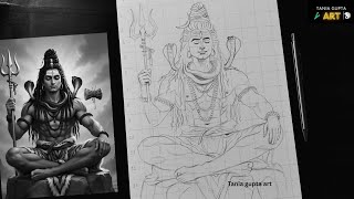 Draw with me - Lord Shiva Outline Drawing Tutorial , Mahadev Outline , Tania Gupta Art 