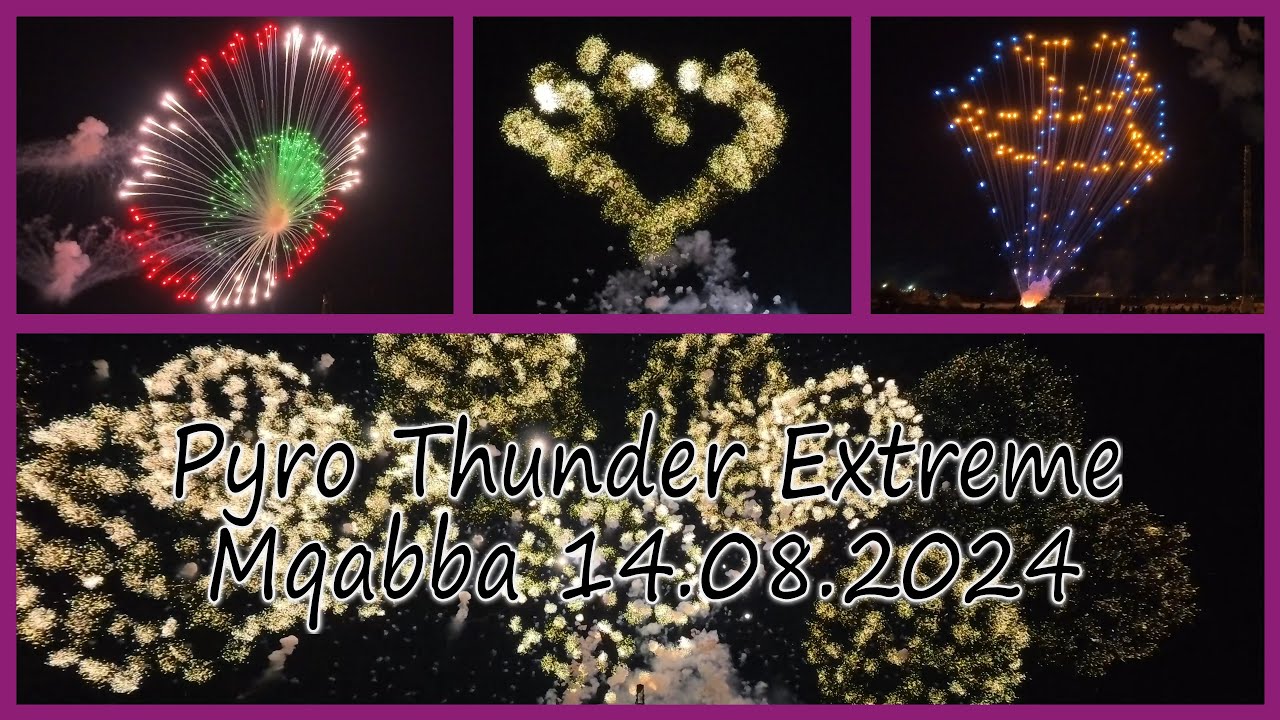 Pyro Thunder Extreme 14.08.2024 - Santa Marija Mqabba Malta - Intro und Musik Feuerwerk - Teil 1
