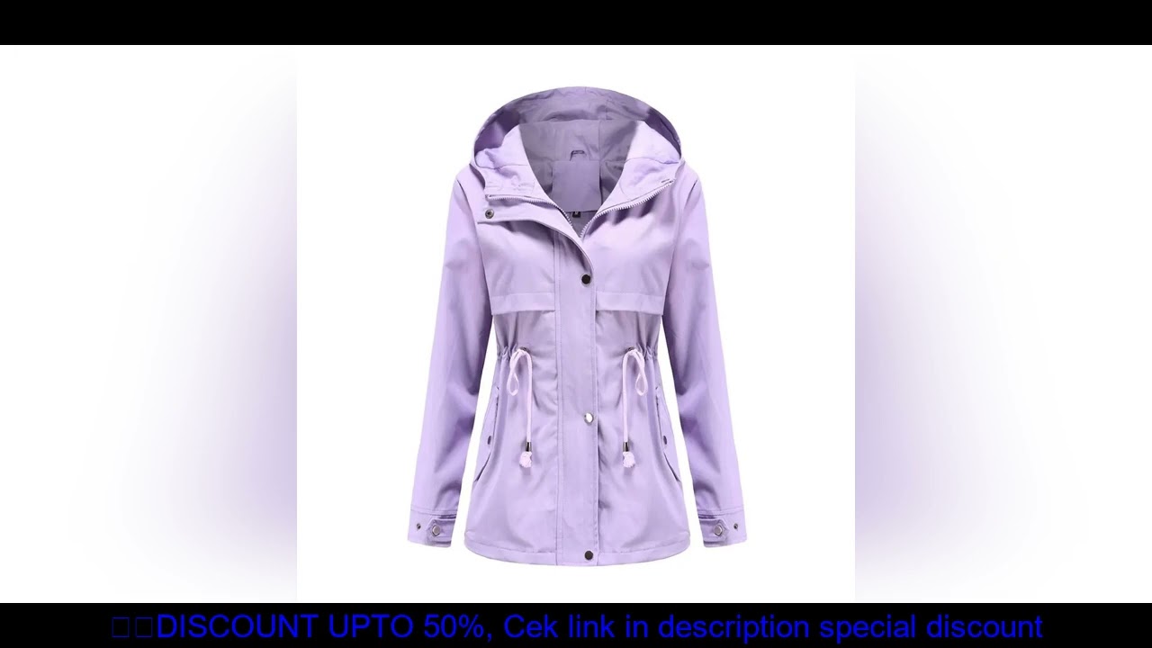 2021 New Windbreaker Mid-Length Hooded Jacket Waist Outdoor Raincoat Amazon Wish