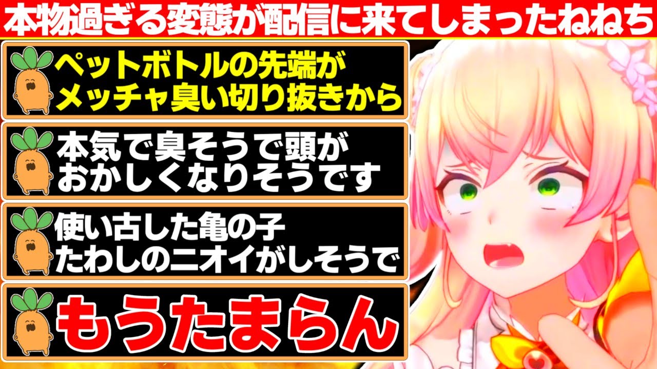 『ペットボトルの先端が臭い』という切り抜きに釣られた本物の変態が配信にやって来てしまった桃鈴ねね【ホロライブ/桃鈴ねね】