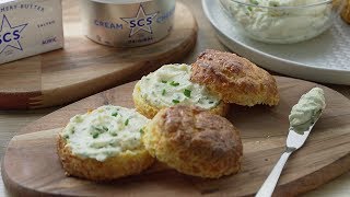 Cheese Scones with Herb Cream Cheese