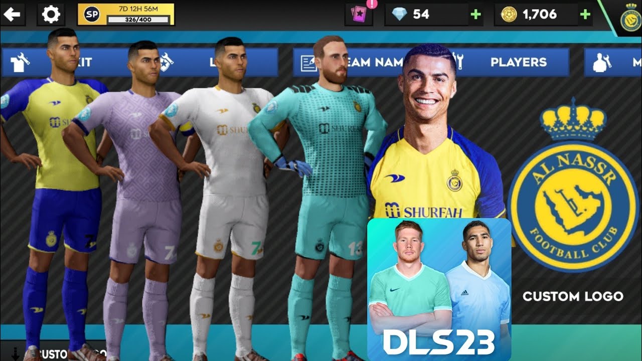 DLS 23 Al Nassr Kits In dls 23 Al Nassr Kits and Logo In dls 2023