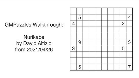GMPuzzles - 2021/04/26 - Nurikabe by David Altizio