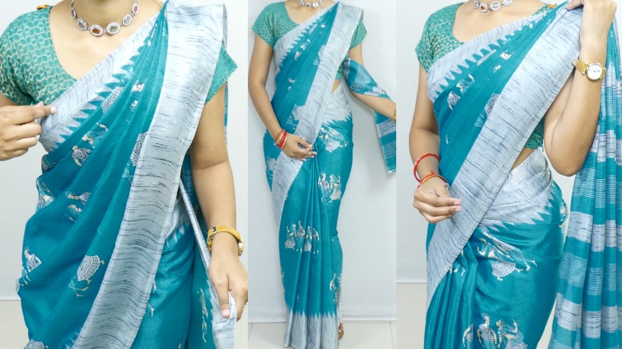 How to wear a saree | Simple saree draping | saree draping tutorial For Beginners