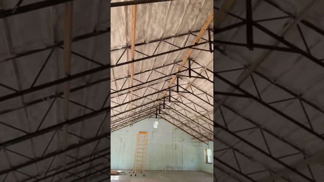 ICF Barndominium - Spray Foam Ceiling Painted Black 