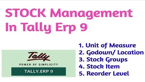 Stock Management in Tally ERP