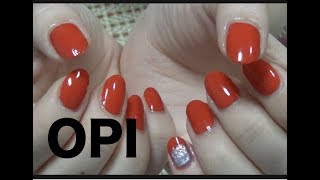 【OPIのマニキュア】赤いマニキュアポリッシュ塗った　グラデにもチャレンジ【nail polish】