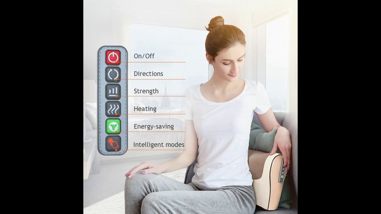 Neck & Shoulder Pillow Massager With Heating Pad