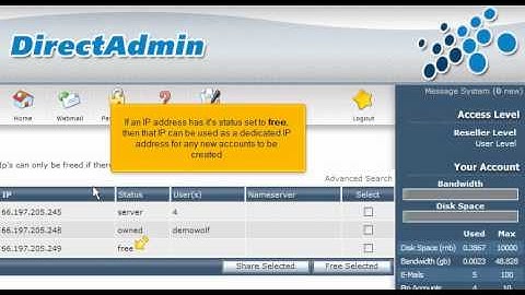 Hoe beheer ik de IP adressen in Directadmin