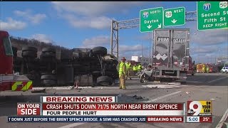 Crash shuts down I-71/75 North near Brent Spence