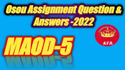 MAOD-05 All Assignment Question And Answer In One Video