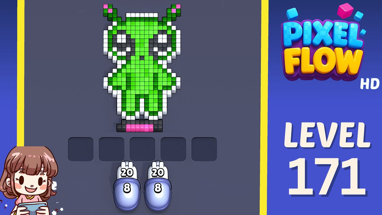 Pixel Flow Level 171 Solution Walkthrough