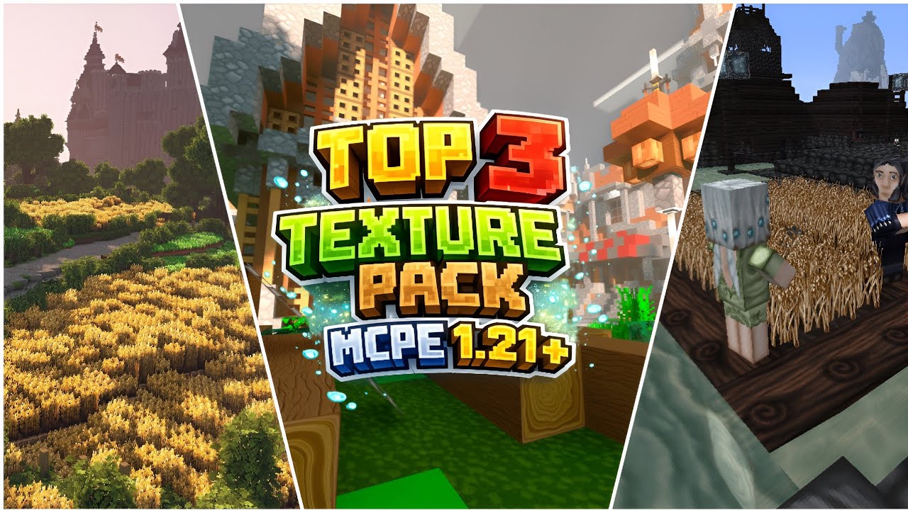 TOP 3 TEXTURE PACK MCPE 1.21+||RINGAN & REALISTIC|| - YouTube