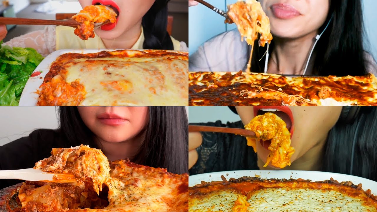 ASMR TOO MUCH CHEESE LASAGNA | mukbang compilation