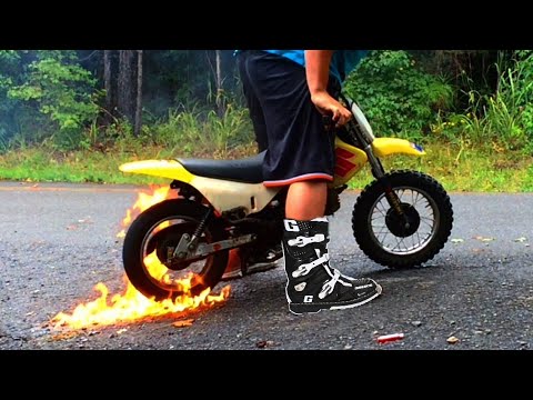 INSANE FIRE | PitBike BURNOUTS - YouTube