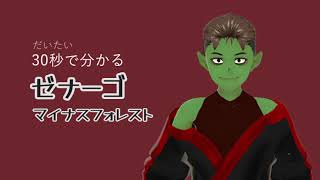 「【vtuber】だいたい30秒で分かる！ゼナーゴ・マイナスフォレスト【自己紹介】」のサムネイル