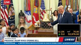President Trump rings stock exchange opening bell