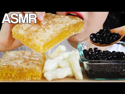 <strong>ASMR</strong> HONEYCOMB <strong>AIR</strong>-FRIED RICE CAKES TAPIOCA PEARLS EATING MUKBANG