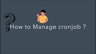 How to Manage linux CronJobs #linux #unix #cronjob #crontab