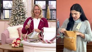 Ahdorned Double Zip Faux Leather Crossbody w/ 2 Straps on QVC