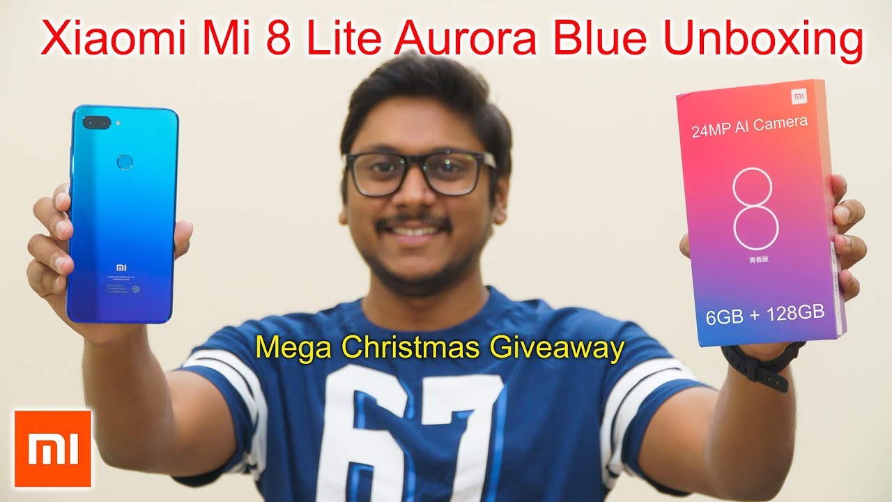 Xiaomi Mi 8 Lite Aurora Blue 6GB+128GB Unboxing & Overview India 