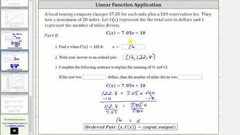 Application; Find Function Outputs, Inputs, Domain and Range (Linear)