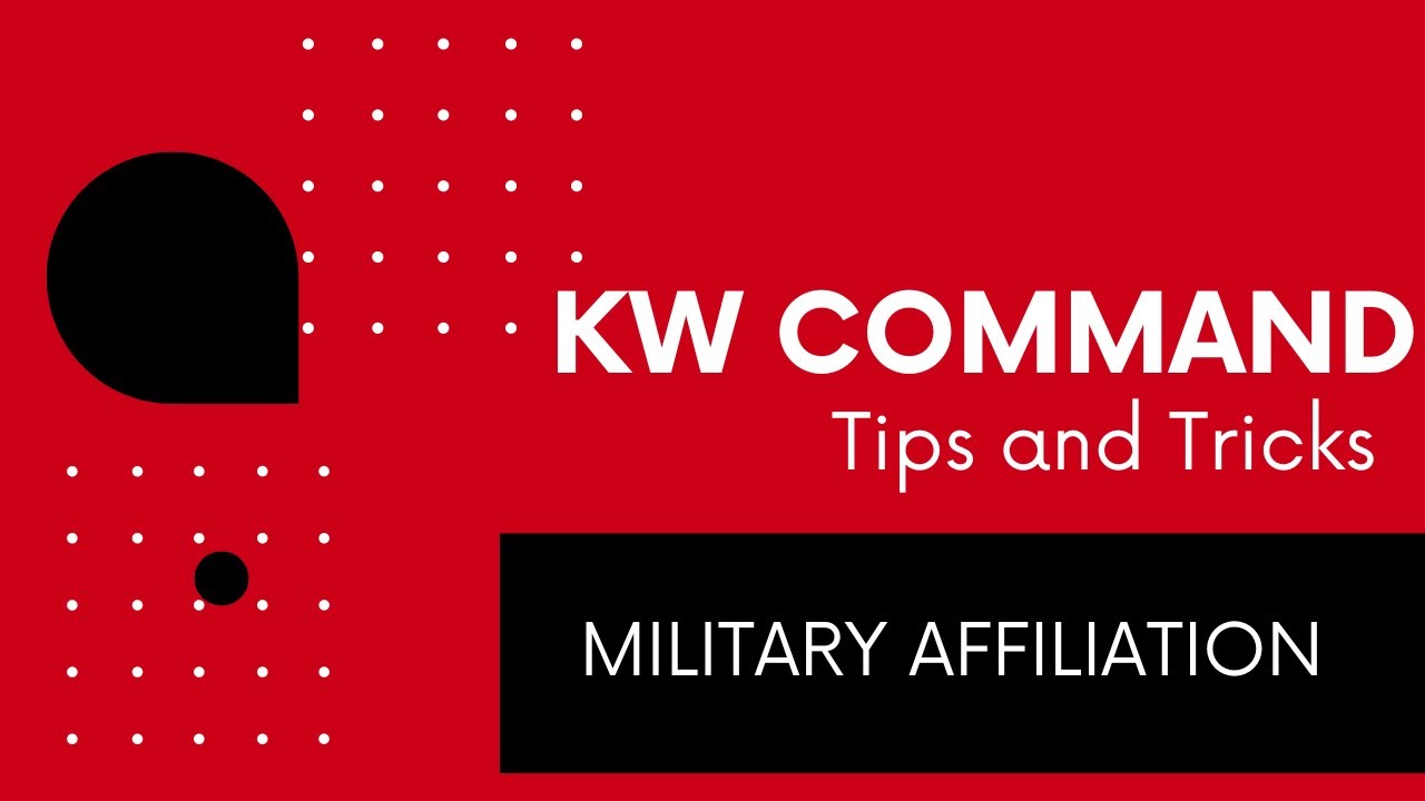 How To Set Military Affiliation in Command Keller Williams Realty