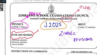 O LEVEL -  JUNE  2025 PHYSICS PAPER 2 ( ZIMSEC ) screenshot 1