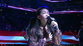 10-year-old Yolanda Ji performs national anthem for NBA Sacramento Kings home game 12282022