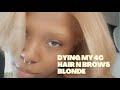 I bleached my 4c natural hair and my eyebrows | black to ash blonde !