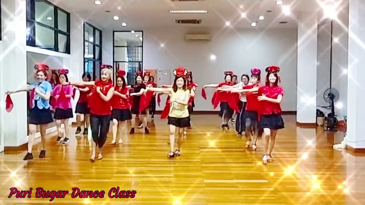 迎新年 sayang sayang  Line Dance||Demo by Tayuka Karamoy & Puri Bugar Dance Class