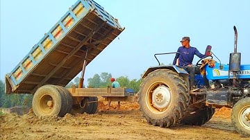Soil Loading and Unloading Brand New Sonalika DI750 Tractor Video Digital Unload Facility of Tractor